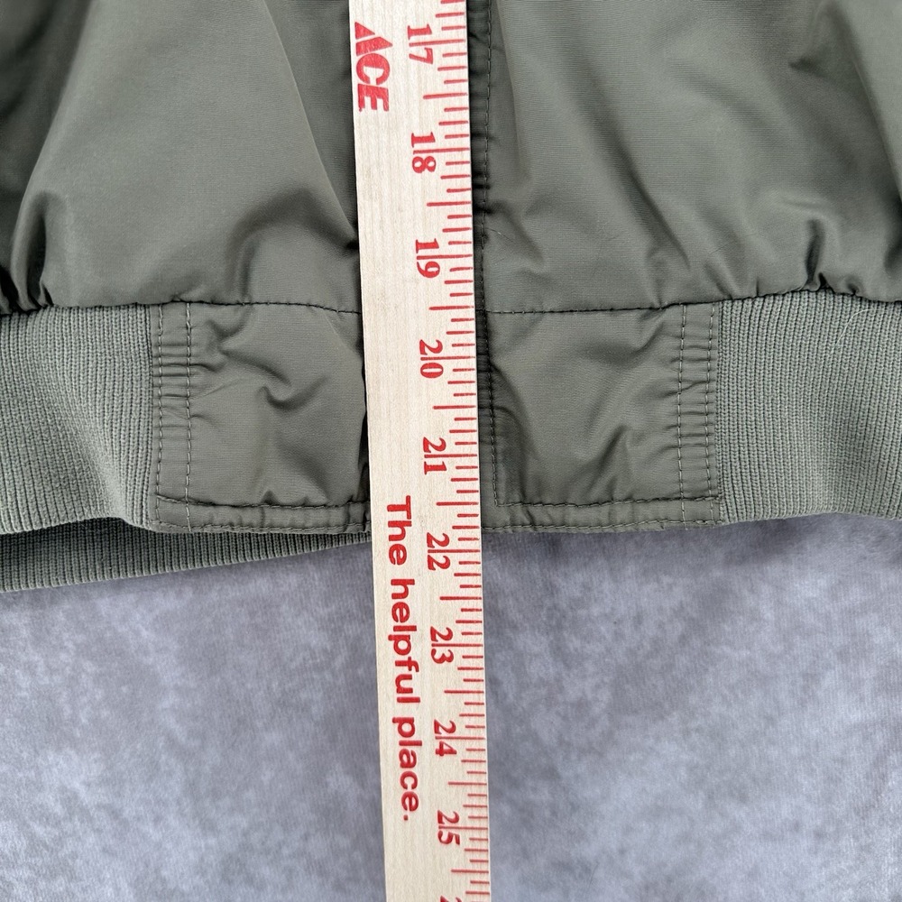 COLUMBIA OLIVE GREEN FLEECE LINED BOMBER JACKET, FULL ZIP, MEN'S M - Picture 4 of 10